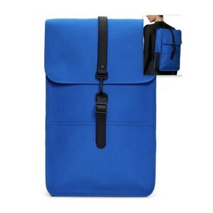 RAINS Backpack Full Size Rucksack Waterproof Blue Wave W3 #13000 Commuter New